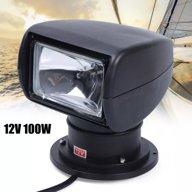 12V 100W Bulb Boat Remote Control Spotlight for Car Truck Marine Searchlight