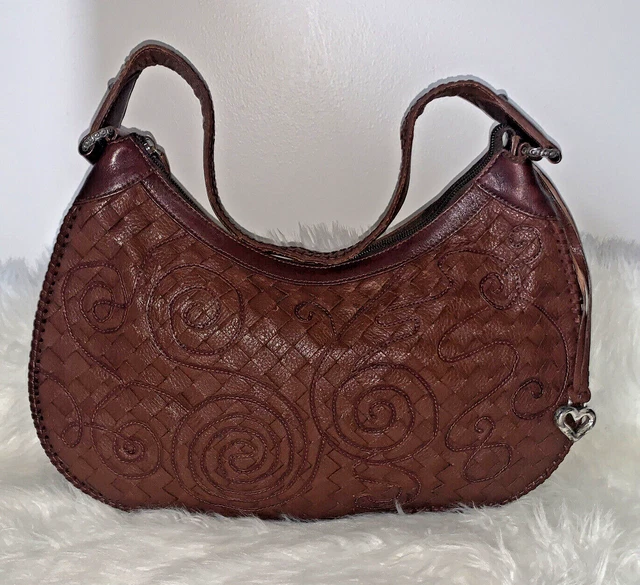 Brighton Leather Hobo Shoulder Bag Brown Designer Handbag