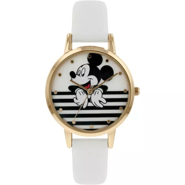 Mickey Mouse Womens Analogue Classic Quartz Watch with Leather Strap MK5092