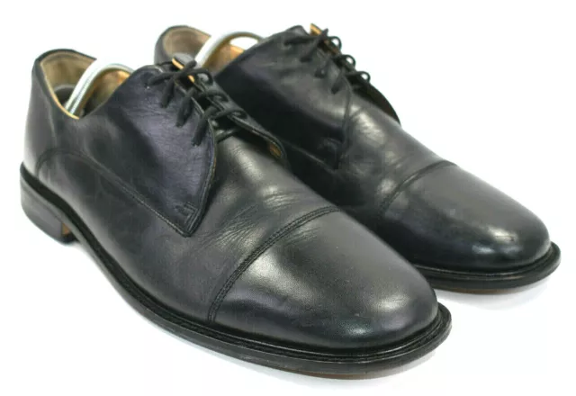 BRASS BOOT MENS Black Leather Cap Toe Oxford Dress Shoes Size 10.5 D ...