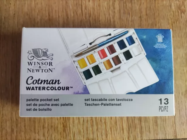 Winsor & Newton Cotman Aquarellfarbe Palette Taschenbox Set brandneu