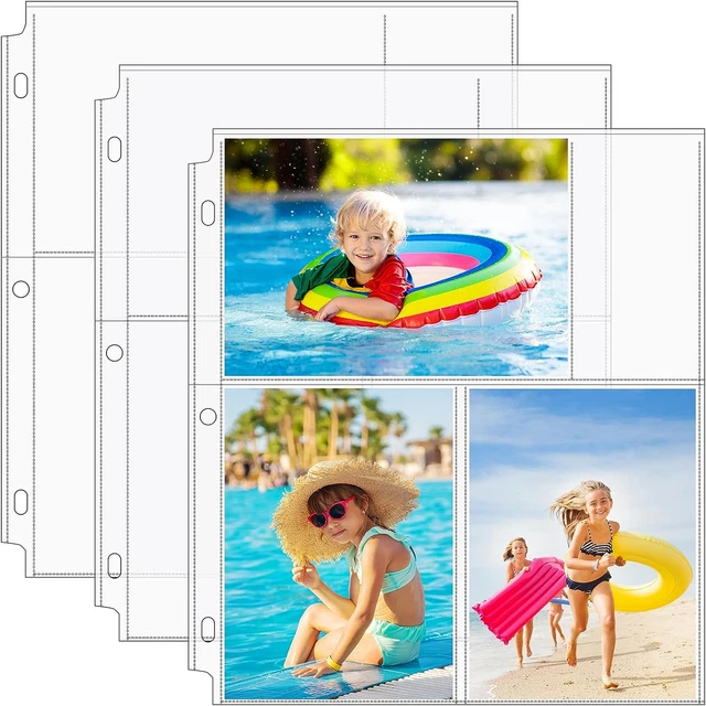 30 Pack Photo Sleeves for 3 Ring Binder - (4X6, for 180 Photos)，Archival Photo P