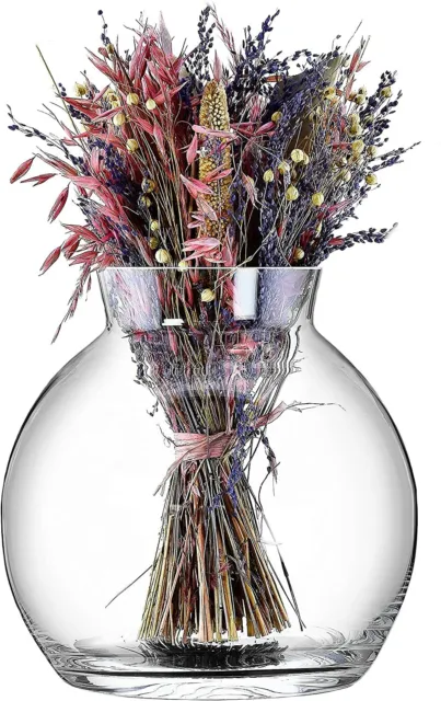 Glass Flower Vase Round Large Posy Ideal Home Decoration Height 23cm 3L Capacity