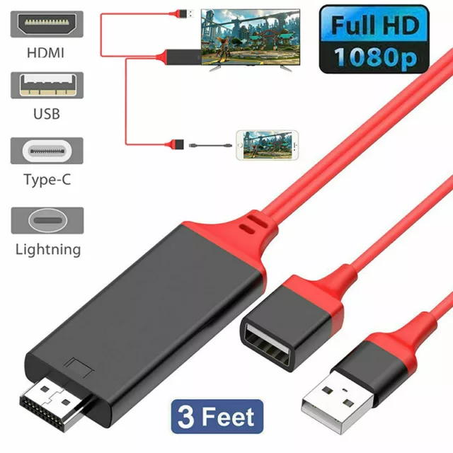 MHL Full HD 1080P USB-zu-HDMI-HDTV-TV-Kabeladapter Für iPhone / Android /Samsung