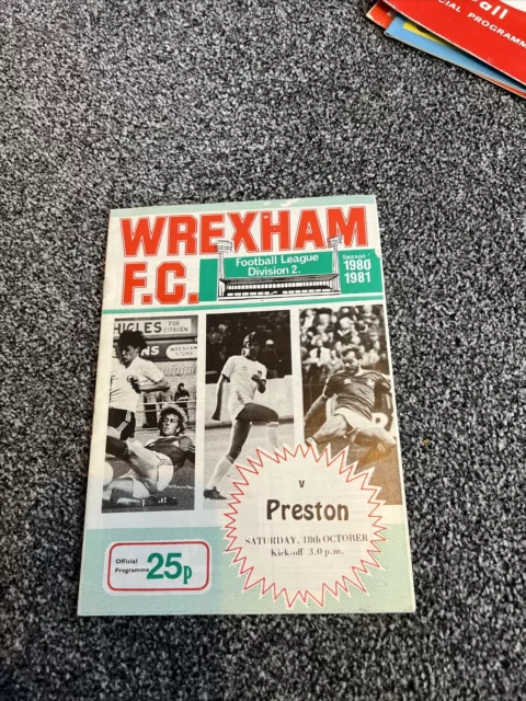 Rare Wrexham Fc Vs Preston North End Fc League Division  Program 18/10/1980