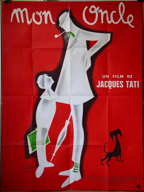 MON ONCLE affiche originale 120X160 Jacques Tati 1958 Pierre Etaix