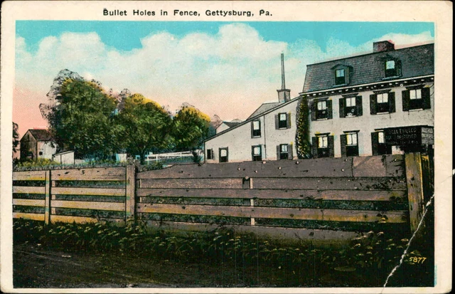 Postcard: Bullet Holes in Fence, Gettysburg, Pa. TOL PERTRVICS MALES E