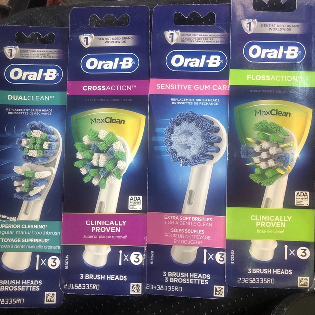 Cuidado sensible de las encías Oral-B Cross Floss DuelClean = 12 cepillos de dientes de repuesto
