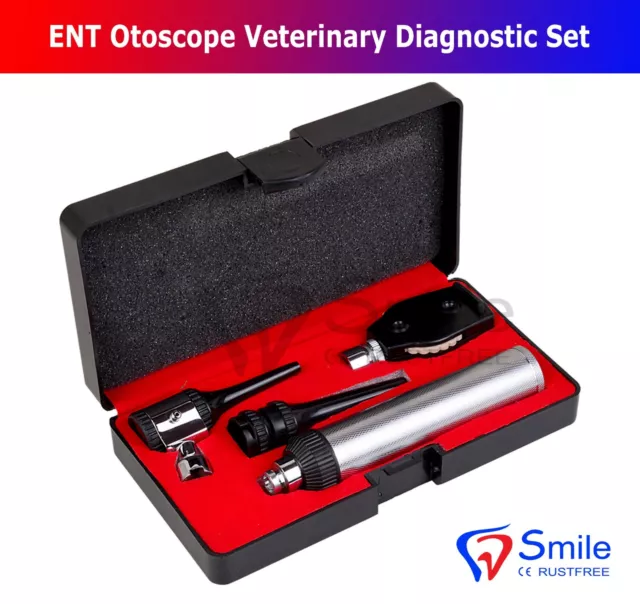 ENT Otoscope Ophthalmoscope Opthalmoscope Diagnostic Set Veterinary Pet Kit CE 2