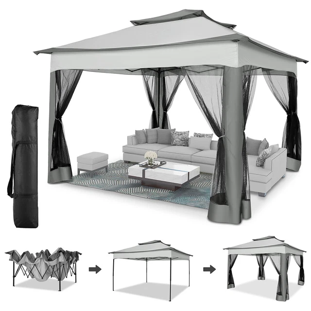 Falt Pavillon 3x3m Gartenpavillon Gartenzelt Partyzelt Wasserdicht UV-Schutz 50