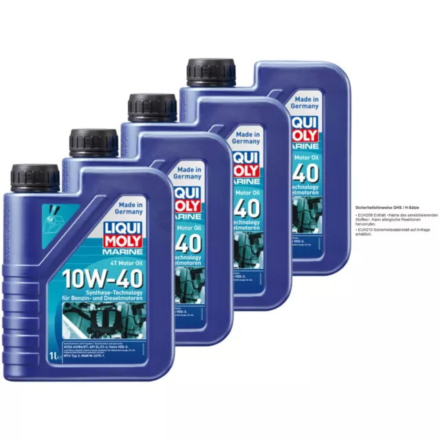 4 L LIQUI MOLY Marine 10W-40 4T Moteur Huile Moto huile moteur Minérale Api Sl