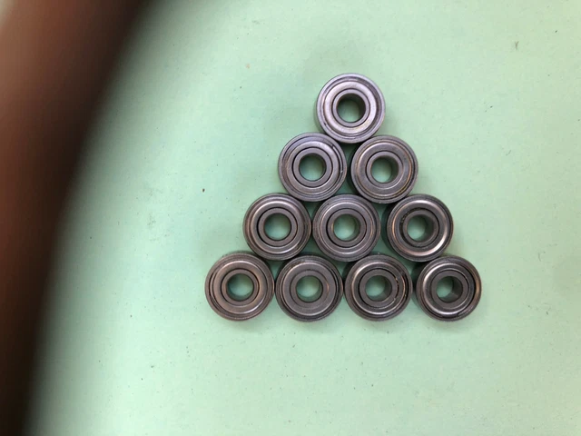 10-Pack R3ZZ Double Shielded Ball Bearings - 3/16" X 1/2" X 0.196" Size