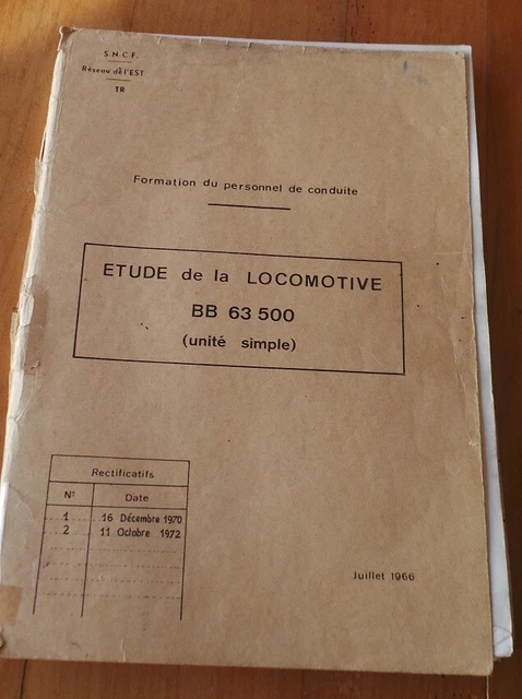 RARE SNCF Etude De La Bb 63500 Juillet 1966 EUR 30,00
