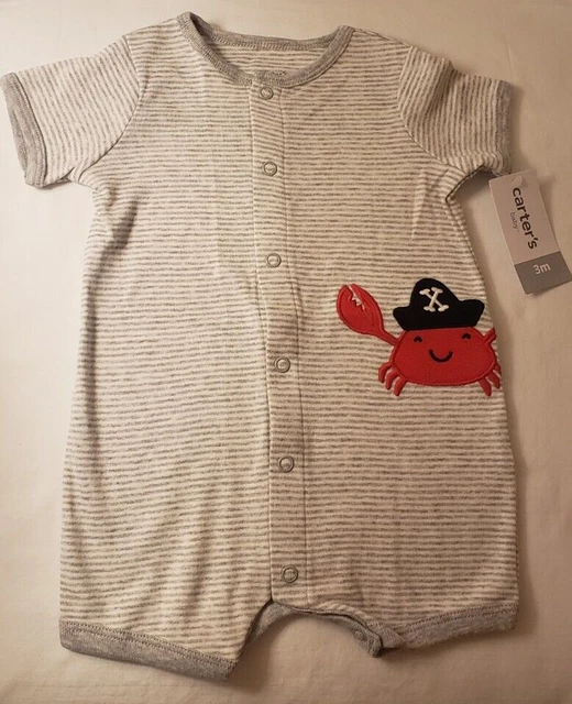 Carters Baby Boy Pirate Crab Romper - Infant Size 3 Months - New