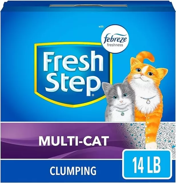 Fresh Step Clumping Cat Litter, Multi-Cat Odor Control, 14 lbs