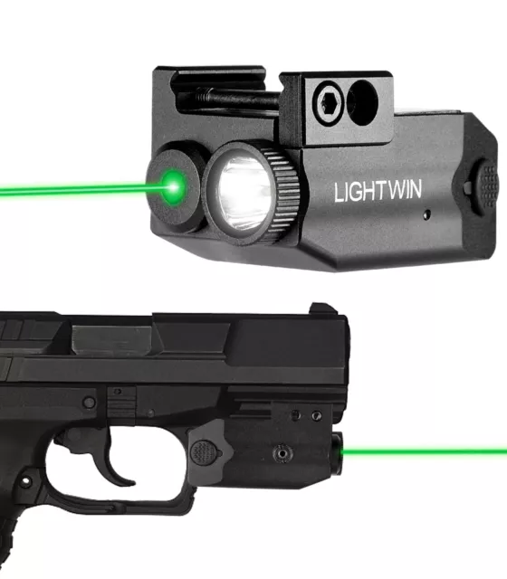 Green Laser Gun Light Combo 350 Lumens Tactical Flashlight with USB Rechargeable