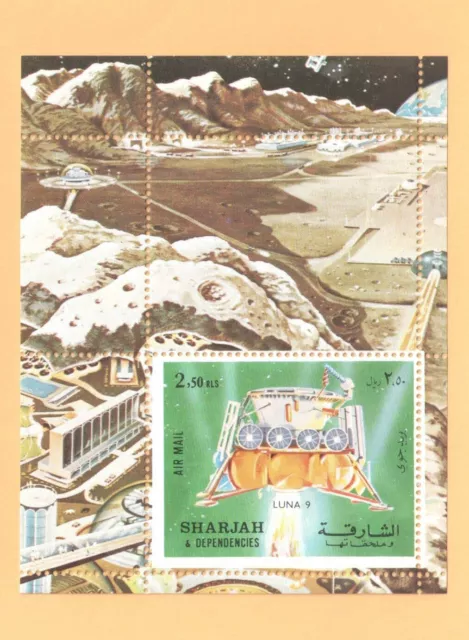 1972 SHARJAH Minkus # 936 / Mi BL114A PERF { SPACE } SOUVENIR SHEET MNH