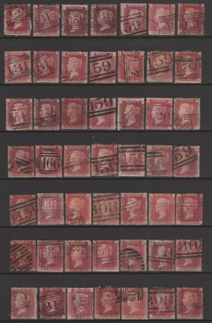 Qv Penny Red Plates - Sg43/44  -  49 Mainly Good Used, Unsorted, As Scan My119