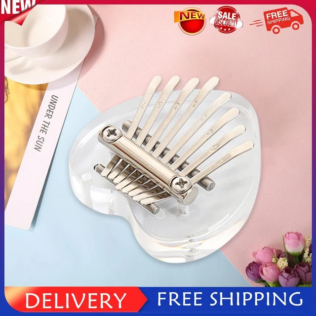 Mini Kalimba Daumenklavier Acryl 8-Ton süßes Fingerklavier Musik Geschenk (Herz)