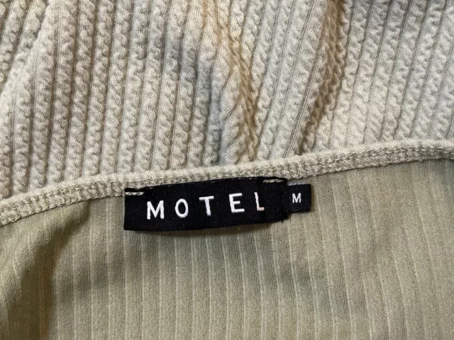 Motel Rocks Mini Bodycon Green Dress w/ Thigh split Womens NWOT 3