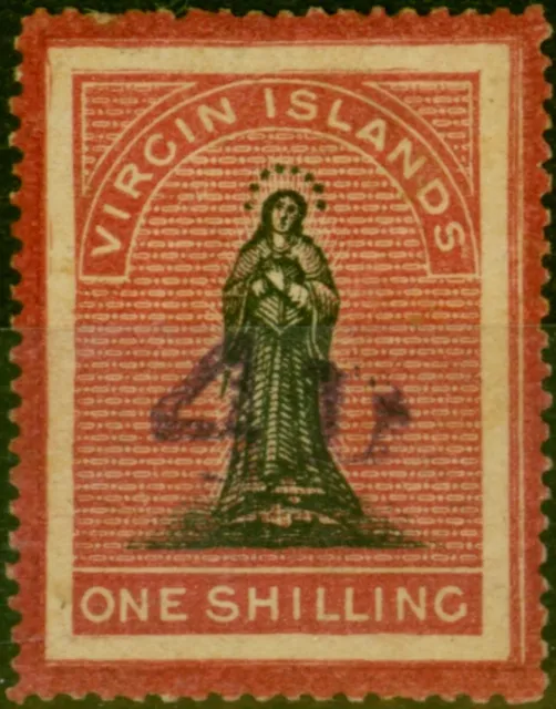 Virgos Îles 1888 4d by 1s black et; pink-carmine SG42 thin mm-variant 11