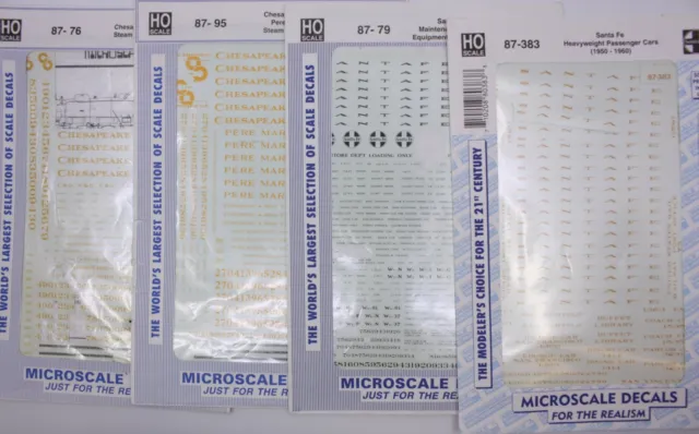 Microscale 87-5 HO Santa Fe and Chesapeake & Ohio Decal Sheet (Set of 4)