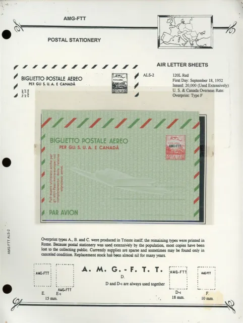 AMG-FTT Postal Stationery BUSH PAGE LOT #18 - ALS2 120L USA/CANADA (1952) $$$