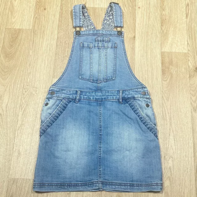 Fat Face Denim Pinafore/Dungaree Dress Age 10/11 Years In Blue Girls