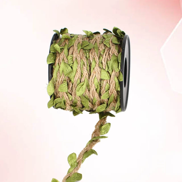 1 rollbraided jute twine for crafts e künstliche blatt band grüne blätter trim g