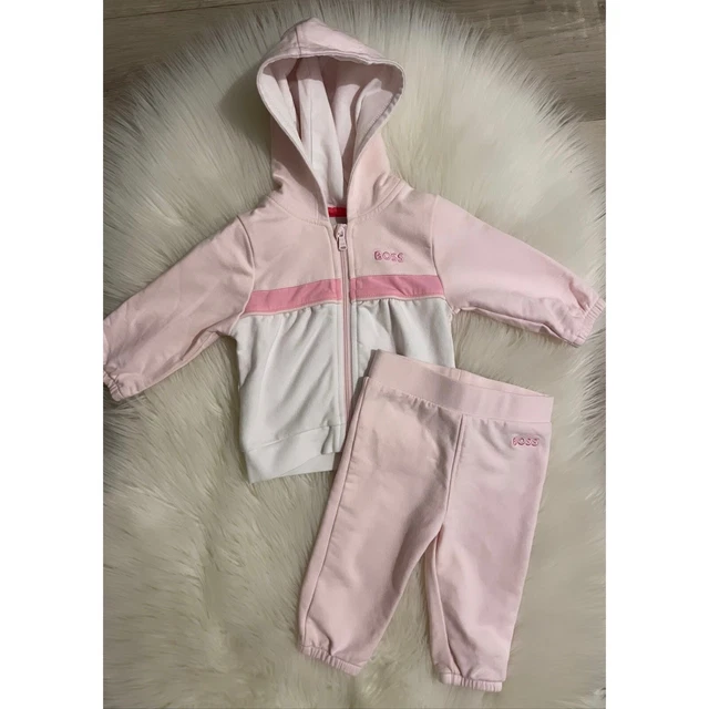Hugo Boss Baby Girls Pink Tracksuit Set Size 3m 0-3 Months Designer