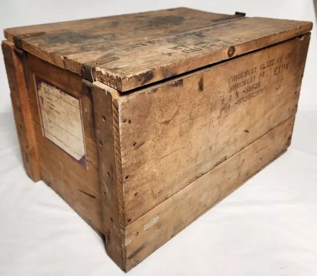 Vintage Military Medical Depot Crate Box Korean War Camp Crowder Label 1952