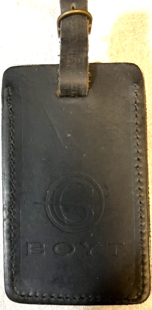Vintage BOYT Designer Leather Suitcas Luggage Baggage Name & Address Holder