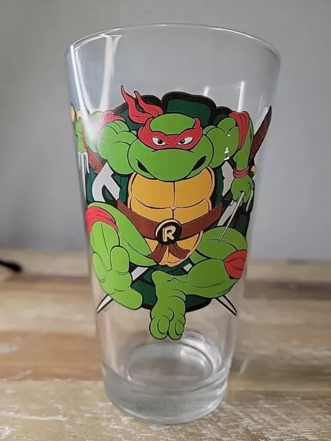 2014 TMNT Teenage Mutant Ninja Vidrio Viacom Glass Raphael