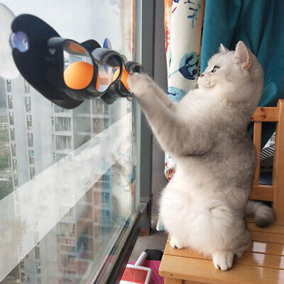 Tenis de mesa chupador ventana gato juguete mascota juguete diversión con tubo bola gato juguete-CJ