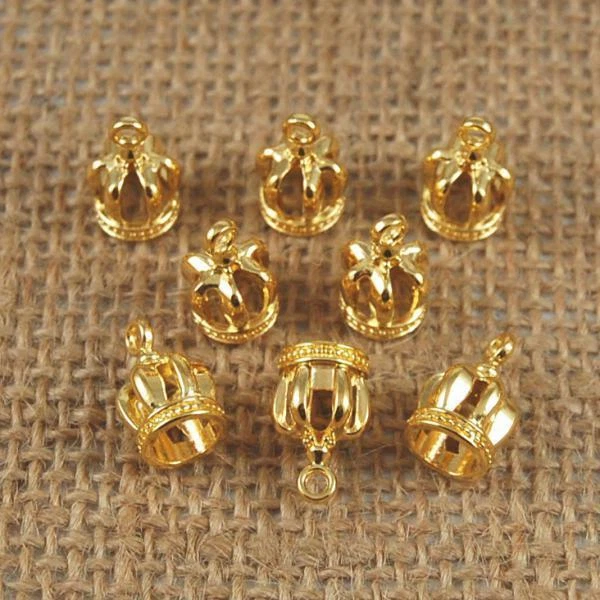 10 Stücke Goldene Legierung Kronen Charms Anhänger DIY   Schmuck,