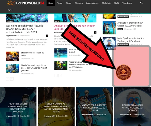 ⭐ Displaywerbung Sidebar Startseite | DoFollowLink | Kryptoworld24.de - News ⭐