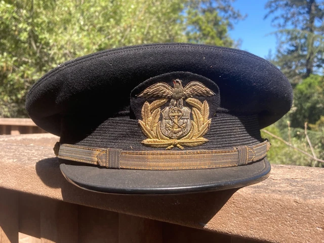 WW2 USMS U.S. Merchant Marine Service Officers Visor Cap Hat Size 7 £92 ...