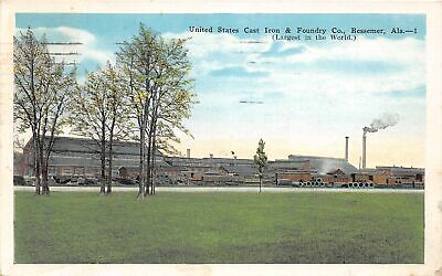 J5/ Bessemer Alabama Postcard c1933 U.S. Cast Iron & Foundry CO Factory 188