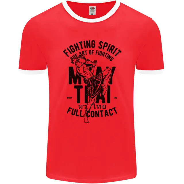 Muay Thai Full Contact Martial Arts MMA Mens Ringer T-Shirt FotL