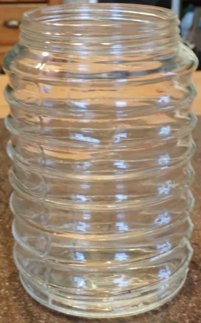 Sellers Glass 7.5" Ribbed Jar Hoosier Cabinet Vintage Kitchen Country ~NO LID