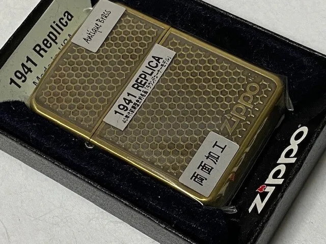 Zippo Oil lighter 1941 Replica Grill Mesh Both Sides Etching  Japan