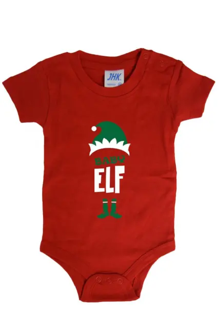 Body Rosso Neonato Baby Elf Elfo Natale 2017 Bambino Bambina Cotone
