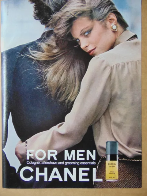 1980 CHANEL COLOGNE FOR MEN vintage art print ad