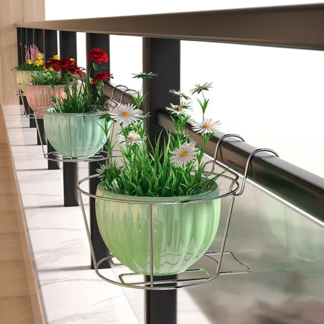 Acier inoxydable Pot de planteur, Garde-corps Pot à fleurs suspendu, Balcon 3