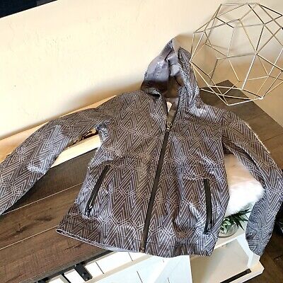 Iviva by Lululemon girls hooded full zip rain jacket Gray Size 10