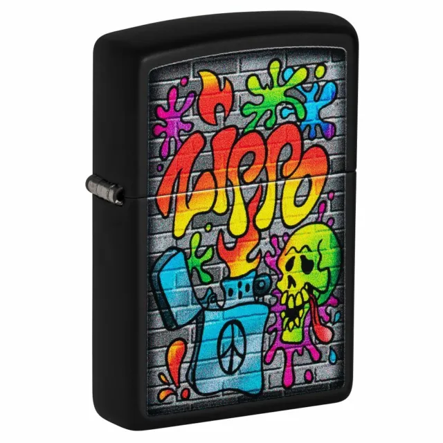 Zippo Zippo Street Art Design Black Matte Windproof Pocket Lighter, 49605