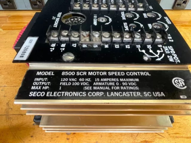 Seco Electronics 8500 SCR Motor Speed Control 120VAC 60Hz 2