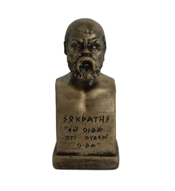Socrates Ancient Greek philosopher sculpture bust Bronze effect