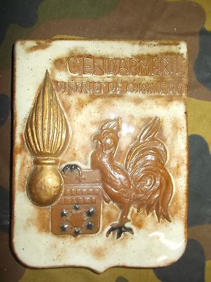 CREST GENDARMERIA FRANCESE DISTRETTO DI CHARLEROJ FIRMATO BIRON W RARITÀ!!! 
