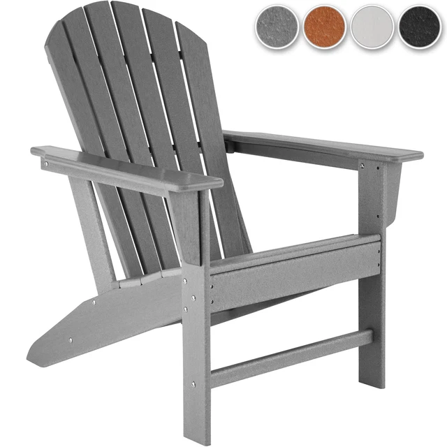 Chaise de Jardin Design Adirondack 1 Place Fauteuil d´Extérieur Ergonomique